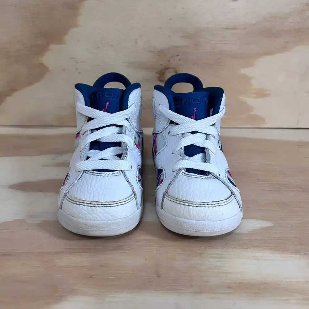 Nike - Jordan 6 Retro - Sneakers - White/Blue - Kids Baby - 7C - 645127-153